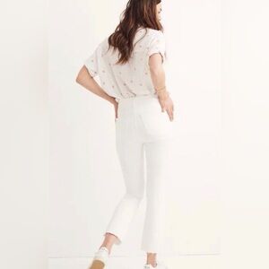 Madewell Women’s Cali Demi Boot Jeans Denim Pure White size 27 NWT Stretch $128
